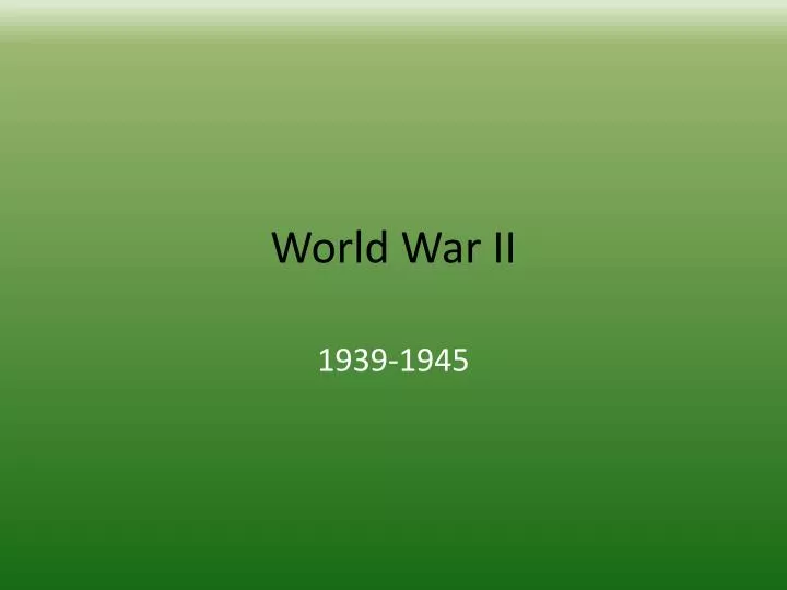 world war ii