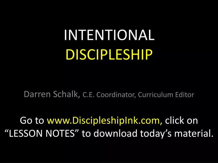 intentional discipleship