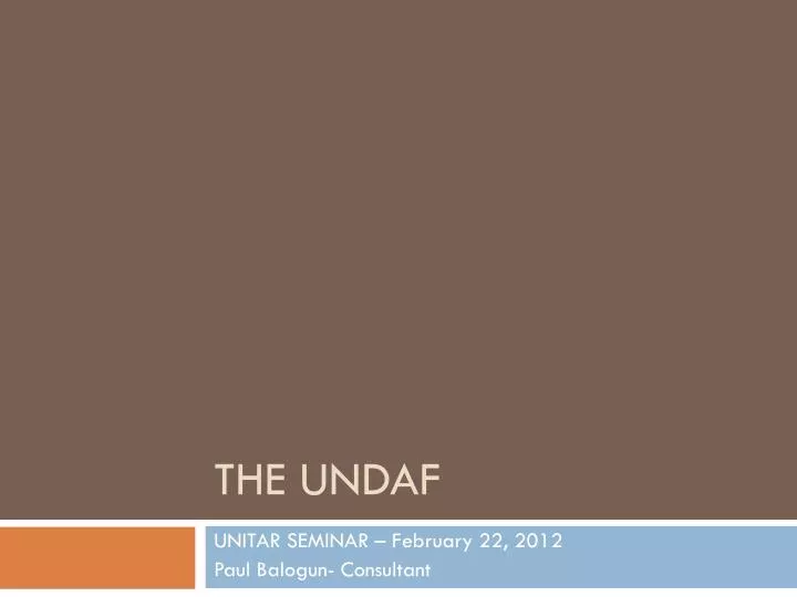 the undaf