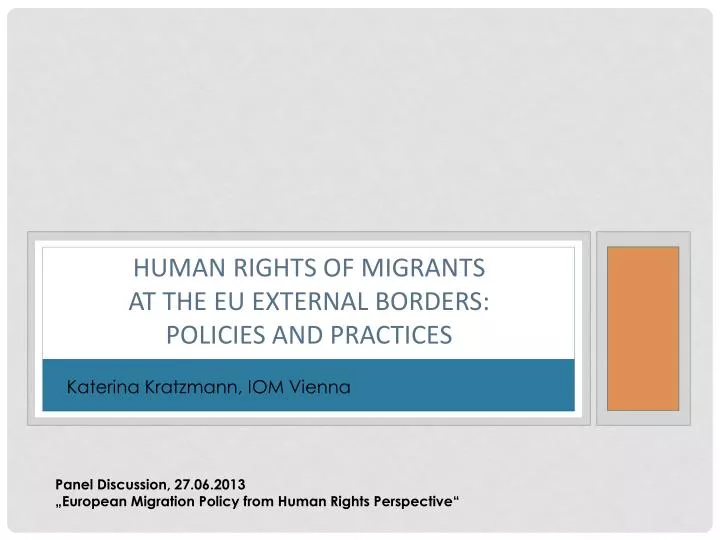 human rights of migrants at the eu external borders policies and practices