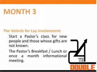 MONTH 3 The Vehicle for Lay Involvement: