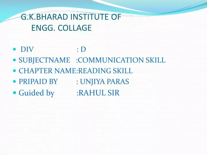 g k bharad institute of engg collage