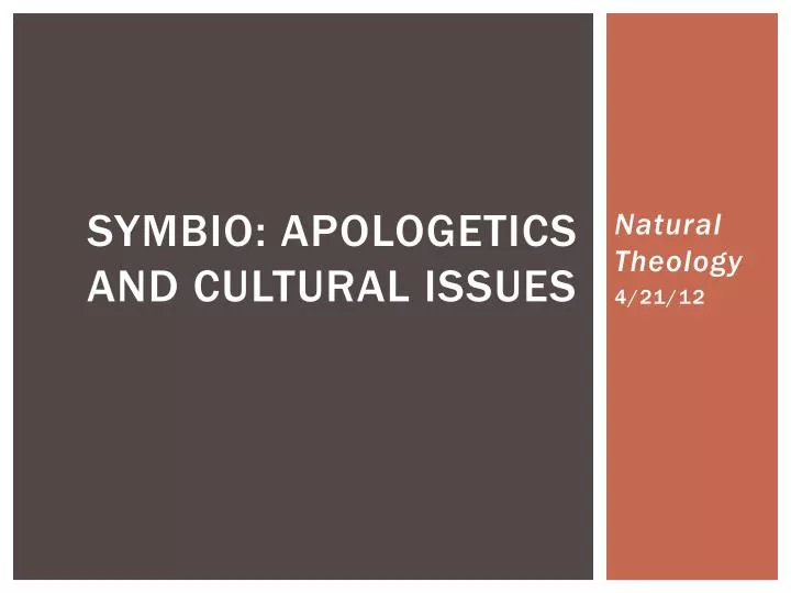 symbio apologetics and cultural issues