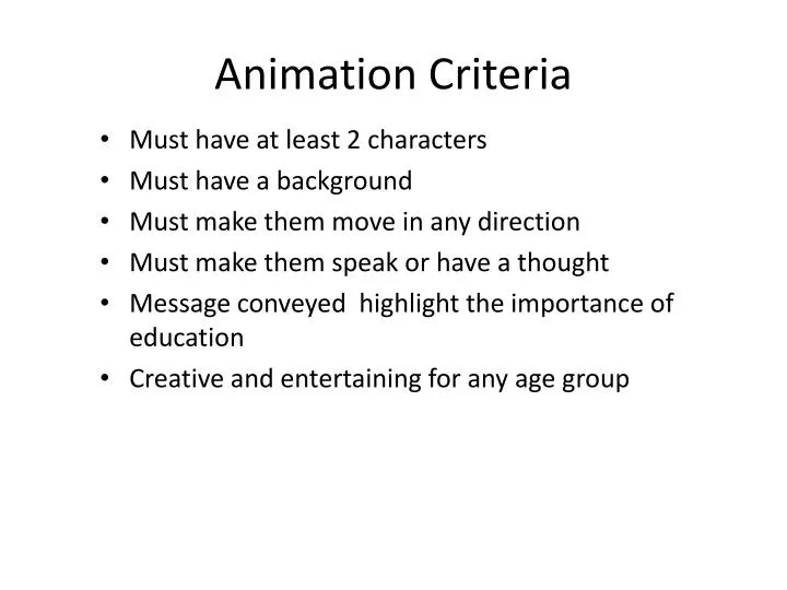 animation criteria