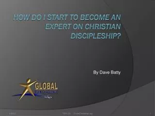 How do I start to become an Expert on Christian Discipleship?