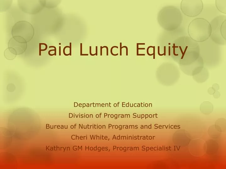 paid lunch equity