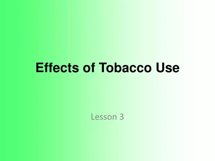 effects of tobacco use