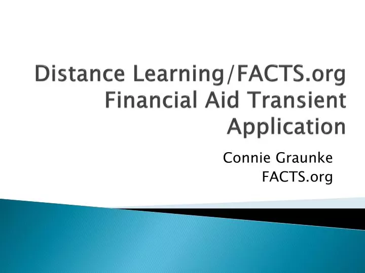 distance learning facts org financial aid transient application