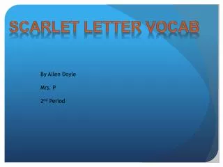 Scarlet Letter Vocab