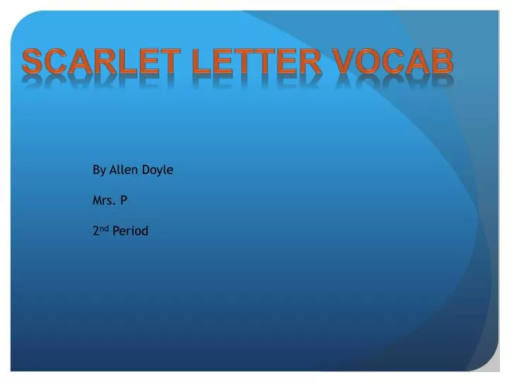 scarlet letter vocab