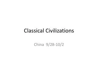 classical civilizations