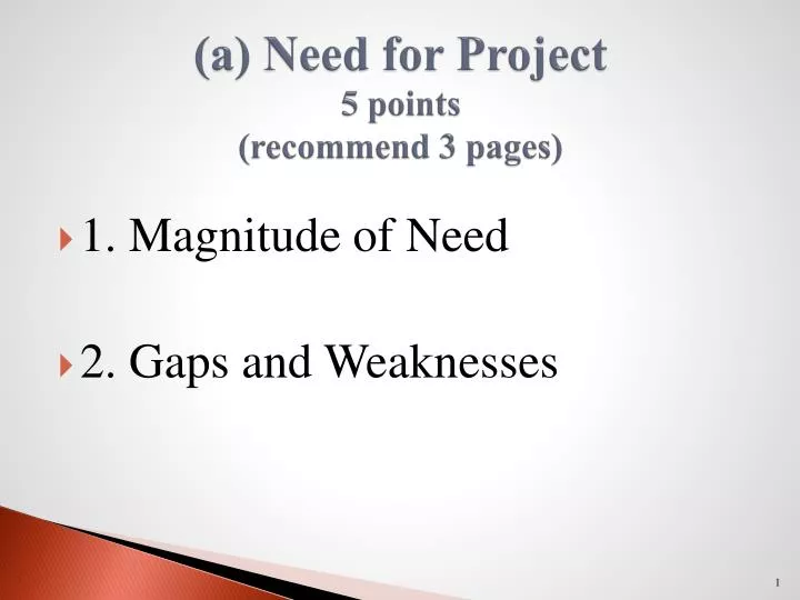 a need for project 5 points recommend 3 pages
