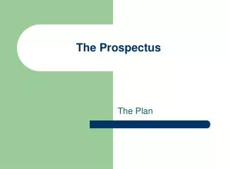 The Prospectus