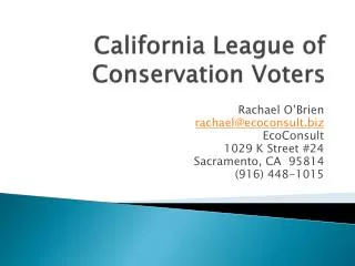 California League of Conservation Voters