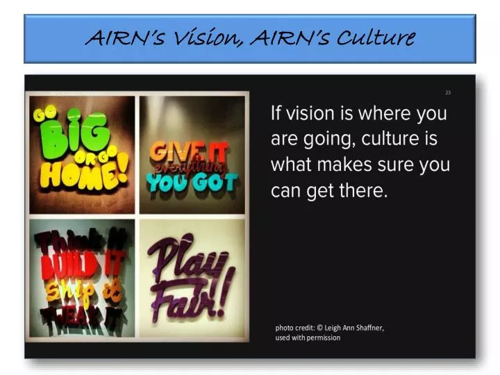 airn s vision airn s culture