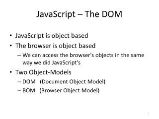 JavaScript – The DOM