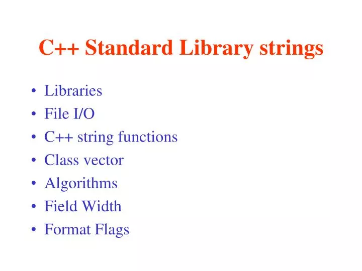 c standard library strings