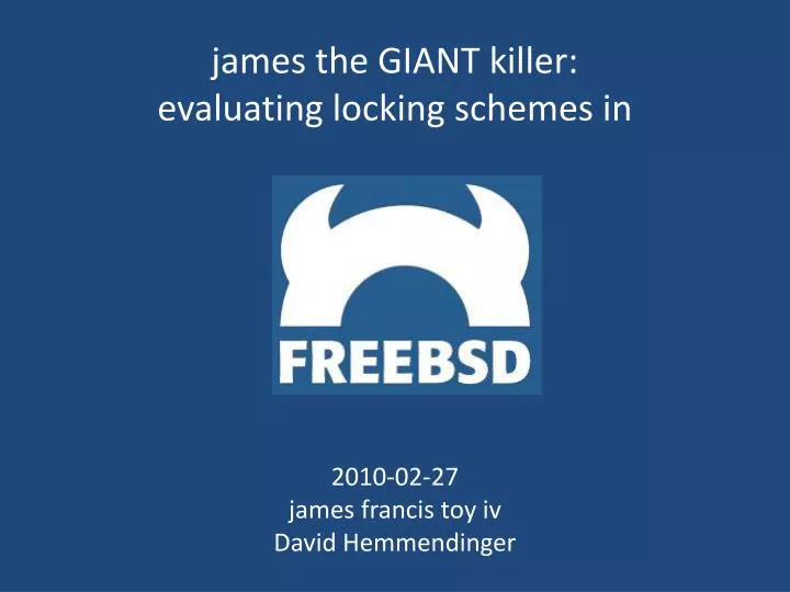 james the giant killer evaluating locking schemes in