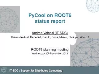 PyCool on ROOT6 status report