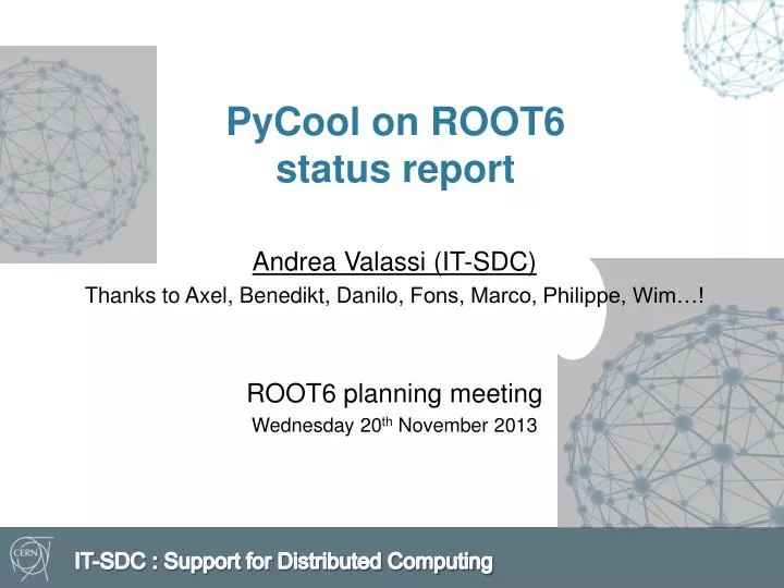 pycool on root6 status report