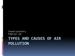Types and Causes of Air Pollution