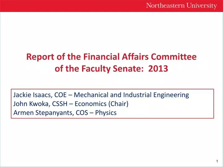 report of the financial affairs committee of the faculty senate 2013