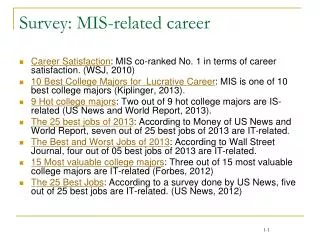 Survey: MIS-related career