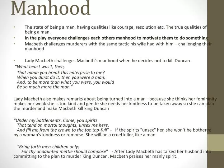 manhood
