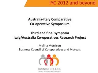 IYC 2012 and beyond