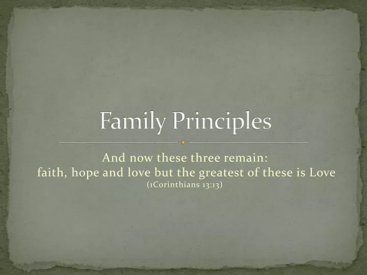 family principles