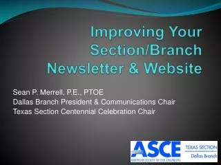 Improving Your Section/Branch Newsletter &amp; Website