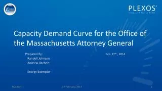 Capacity Demand Curve for the Office of the Massachusetts Attorney General