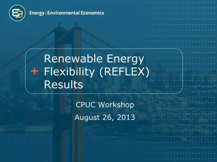 renewable energy flexibility reflex results