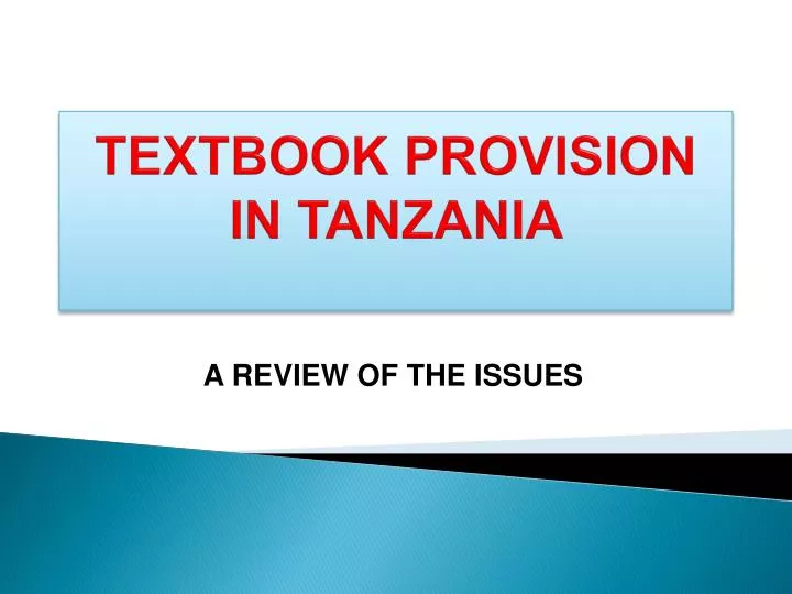 textbook provision in tanzania