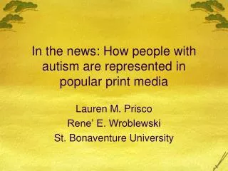 In the news: How people with autism are represented in popular print media