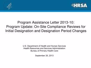 U.S. Department of Health and Human Services Health Resources and Services Administration