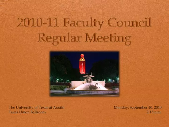 2010 11 faculty council regular meeting