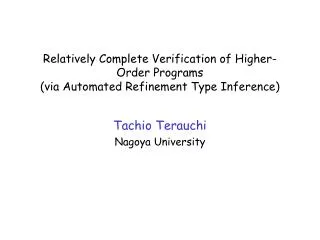 Tachio Terauchi Nagoya University