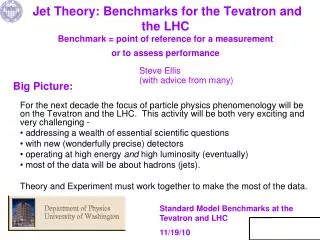 Standard Model Benchmarks at the Tevatron and LHC 11/19/10