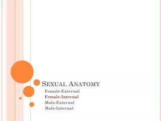 Sexual Anatomy