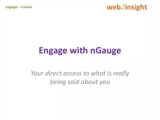 Engage with nGauge