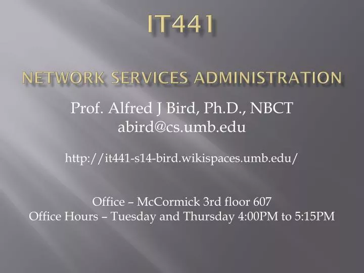 it441 network services administration