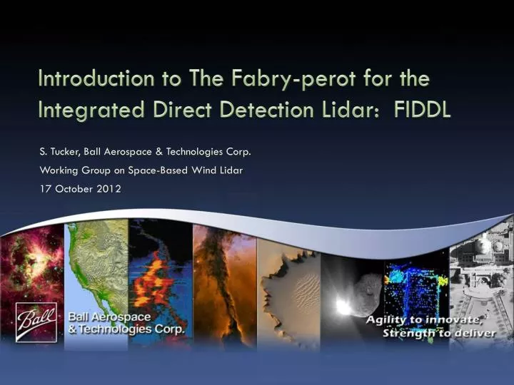 introduction to the fabry perot for the integrated direct detection lidar fiddl
