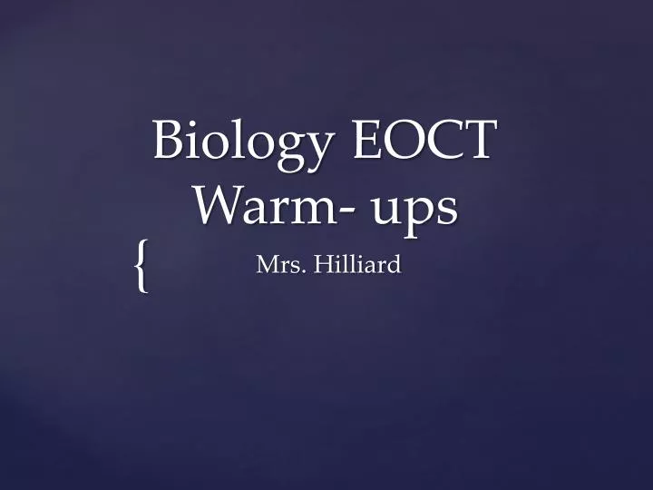 biology eoct warm ups