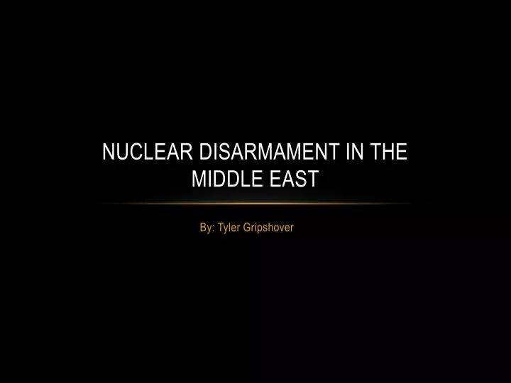 nuclear disarmament in the middle east