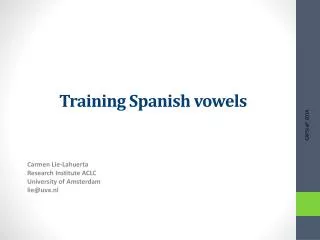 Training Spanish vowels