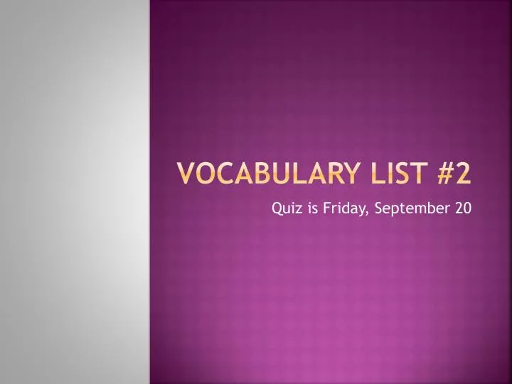 vocabulary list 2