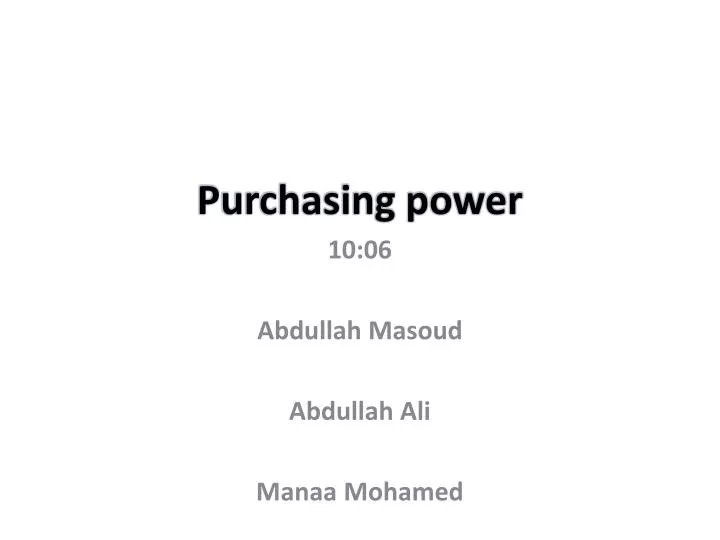 purchasing power