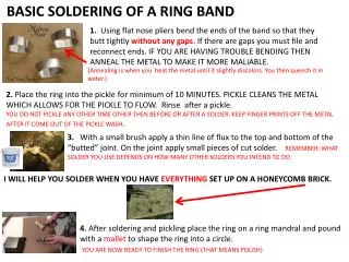 BASIC SOLDERING OF A RING BAND