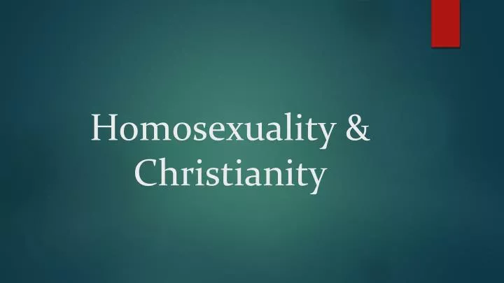 homosexuality christianity